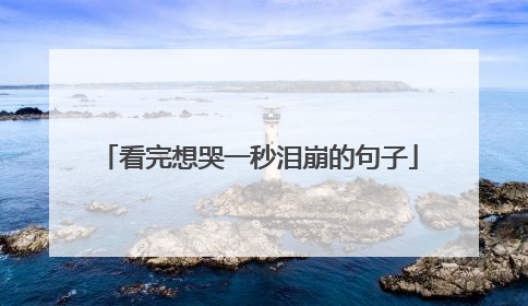 看完想哭一秒泪崩的句子