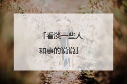 看淡一些人和事的说说