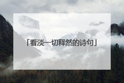 看淡一切释然的诗句