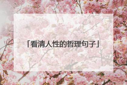 看清人性的哲理句子