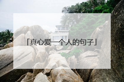 真心爱一个人的句子