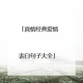 真情经典爱情表白句子大全