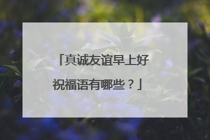 真诚友谊早上好祝福语有哪些?