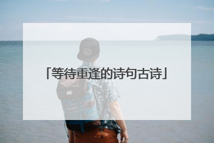 等待重逢的诗句古诗