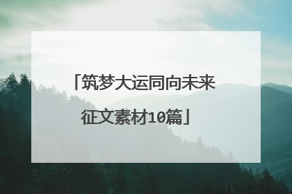筑梦大运同向未来征文素材10篇
