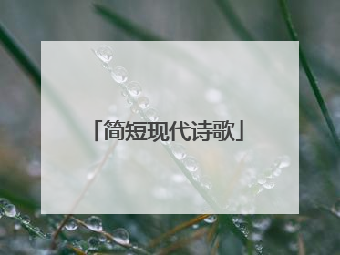 简短现代诗歌