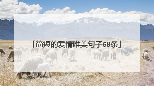 简短的爱情唯美句子68条