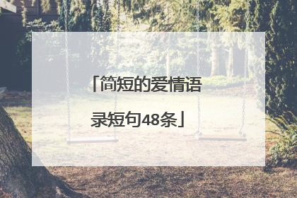 简短的爱情语录短句48条