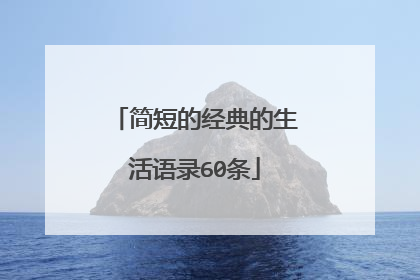 简短的经典的生活语录60条