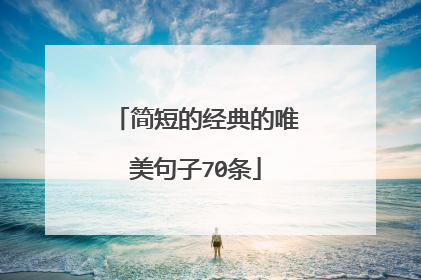 简短的经典的唯美句子70条