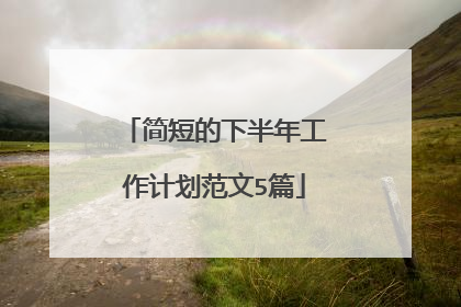简短的下半年工作计划范文5篇