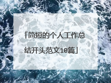 简短的个人工作总结开头范文10篇