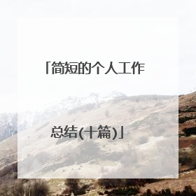 简短的个人工作总结(十篇)
