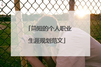 简短的个人职业生涯规划范文