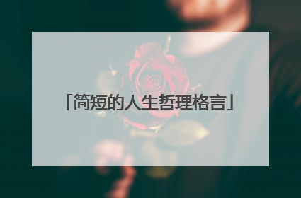 简短的人生哲理格言