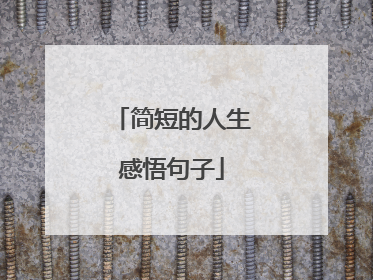 简短的人生感悟句子