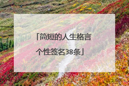 简短的人生格言个性签名38条