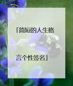 简短的人生格言个性签名