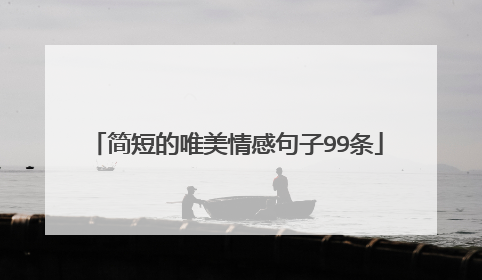 简短的唯美情感句子99条