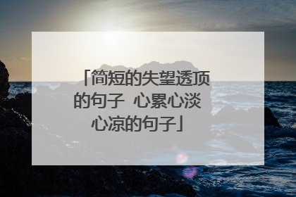 简短的失望透顶的句子 心累心淡心凉的句子