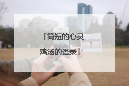 简短的心灵鸡汤的语录