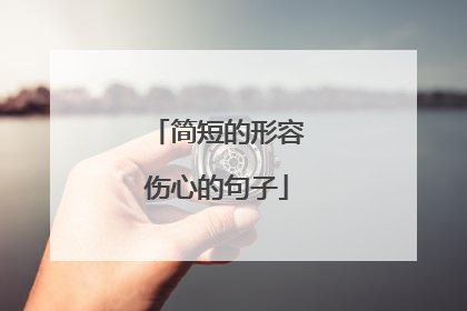 简短的形容伤心的句子
