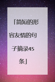 简短的形容友情的句子摘录45条
