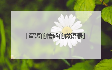 简短的情感的微语录