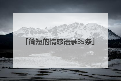 简短的情感语录35条