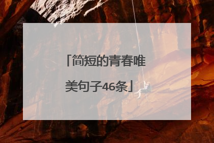 简短的青春唯美句子46条