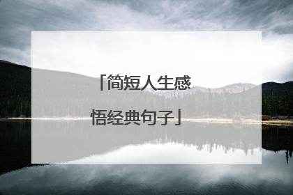简短人生感悟经典句子