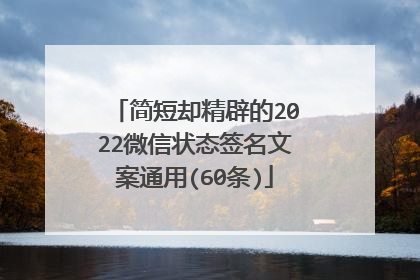 简短却精辟的2022微信状态签名文案通用(60条)