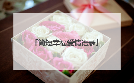 简短幸福爱情语录