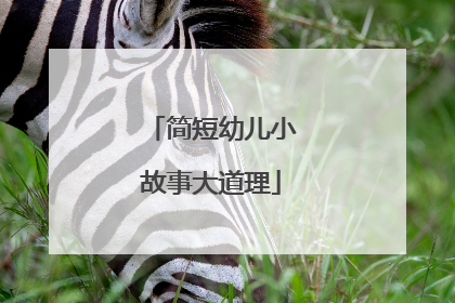 简短幼儿小故事大道理