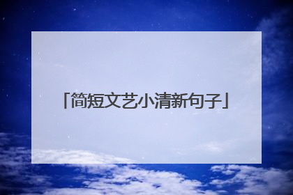 简短文艺小清新句子