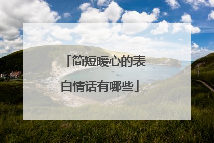 简短暖心的表白情话有哪些