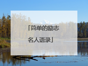 简单的励志名人语录