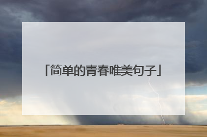 简单的青春唯美句子