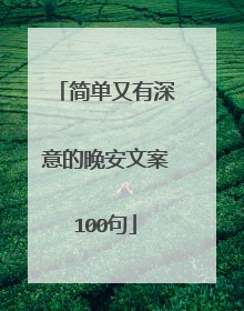 简单又有深意的晚安文案100句