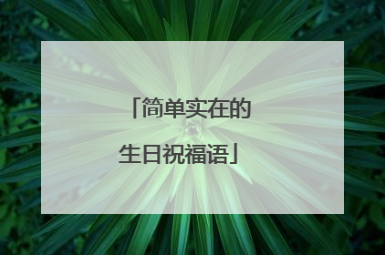 简单实在的生日祝福语