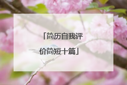 简历自我评价简短十篇