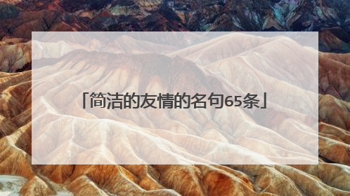 简洁的友情的名句65条