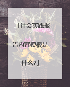 社会实践报告内容模板是什么?