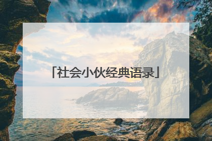 社会小伙经典语录