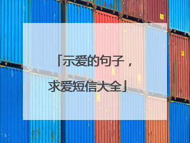 示爱的句子，求爱短信大全