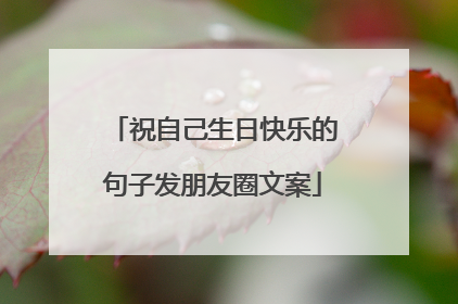 祝自己生日快乐的句子发朋友圈文案