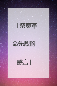 祭奠革命先烈的感言