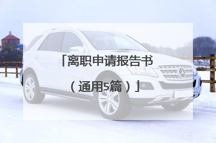 离职申请报告书（通用5篇）