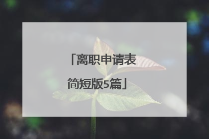 离职申请表简短版5篇