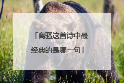 离骚这首诗中最经典的是哪一句